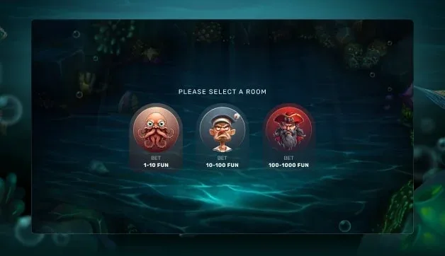 King of Ocean ocean room view with fish and treasure targets