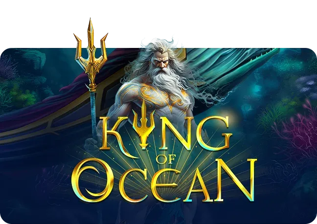 King of Ocean title art with Poseidon and gold lettering